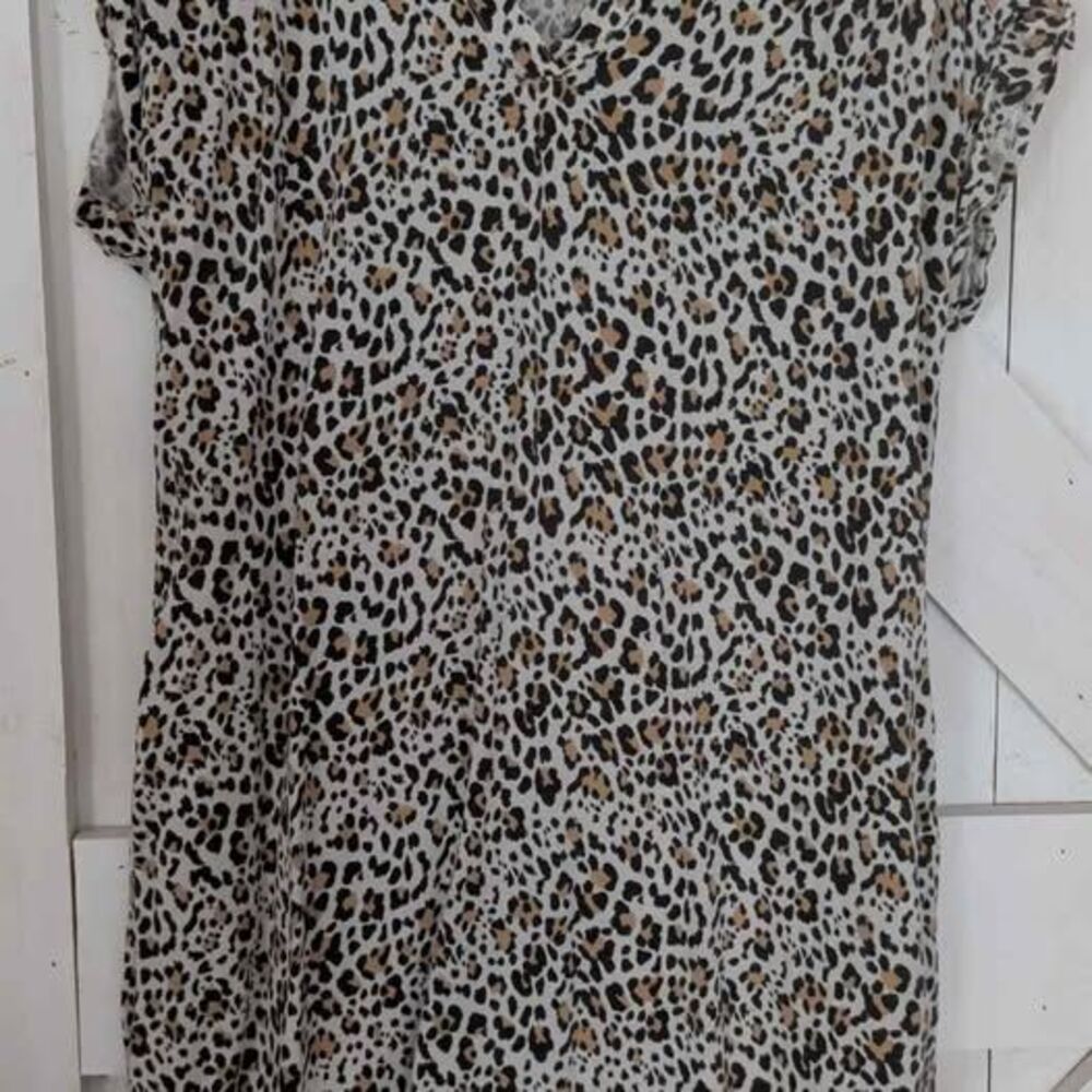 Gap leopard print V-neck midi dress S